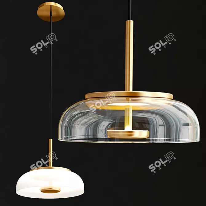 Nordic Gold LED Pendant Lamp 3D model image 1