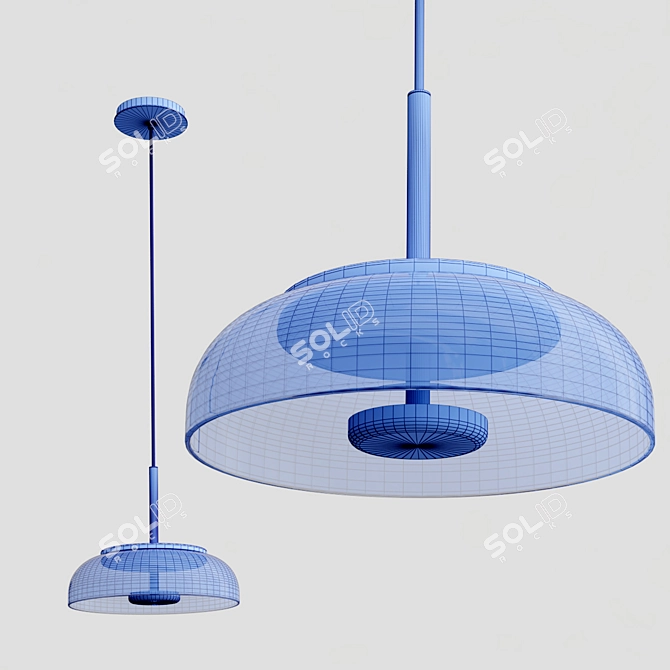 Nordic Gold LED Pendant Lamp 3D model image 3