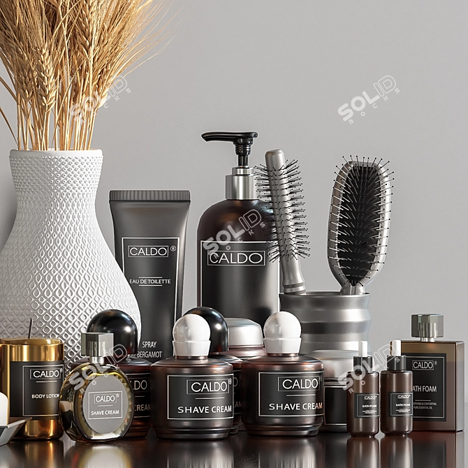 Elegant Bathroom Accessories Set 3D model image 3