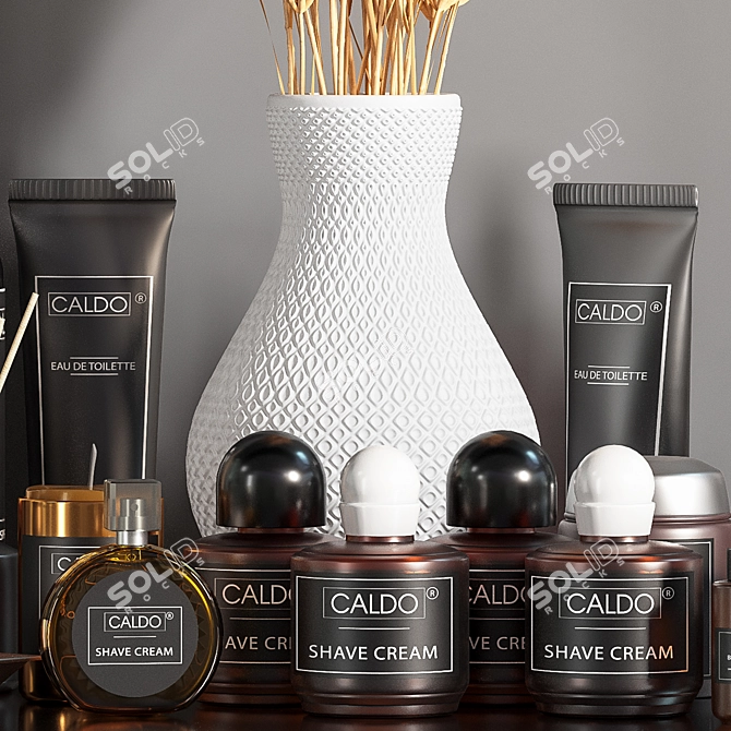 Elegant Bathroom Accessories Set 3D model image 5