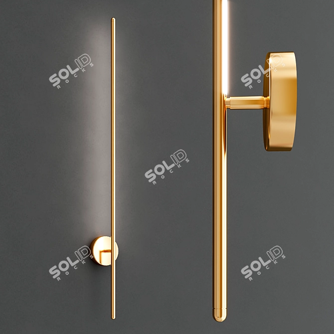 Luxury Gold LED Wall Lamp - Crystal Verde 3D model image 1