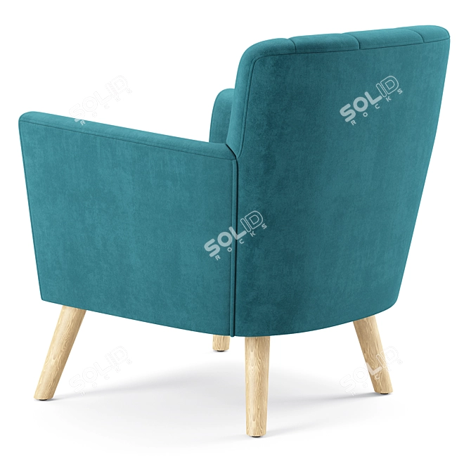 Title: Merel Mid-Century Club Chair in Chic Fabric 3D model image 3