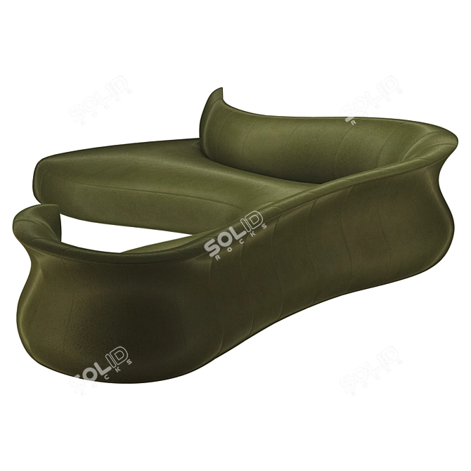 Elegant Amphora Corner Sofa 3D model image 2