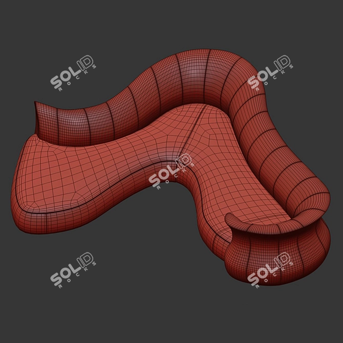 Elegant Amphora Corner Sofa 3D model image 4