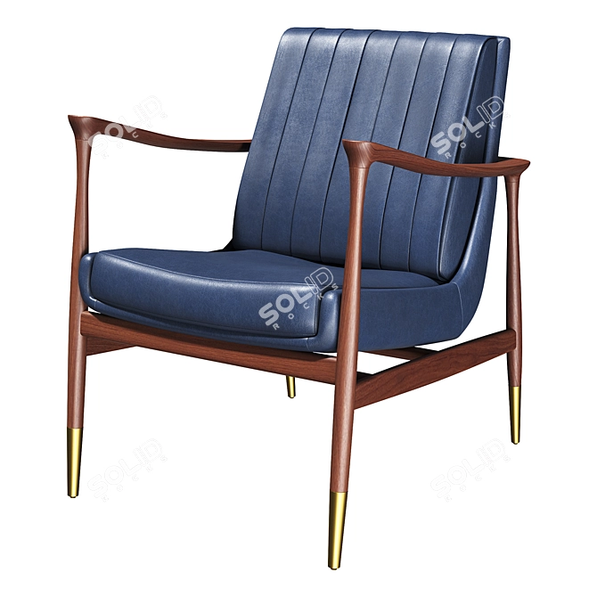 Sleek Leather Hudson Armchair 3D model image 1