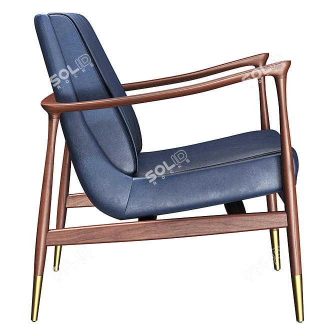 Sleek Leather Hudson Armchair 3D model image 2