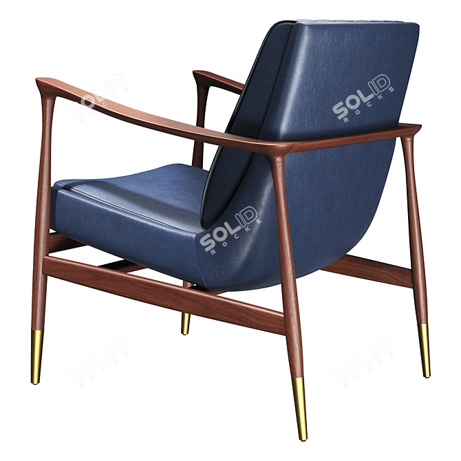 Sleek Leather Hudson Armchair 3D model image 4