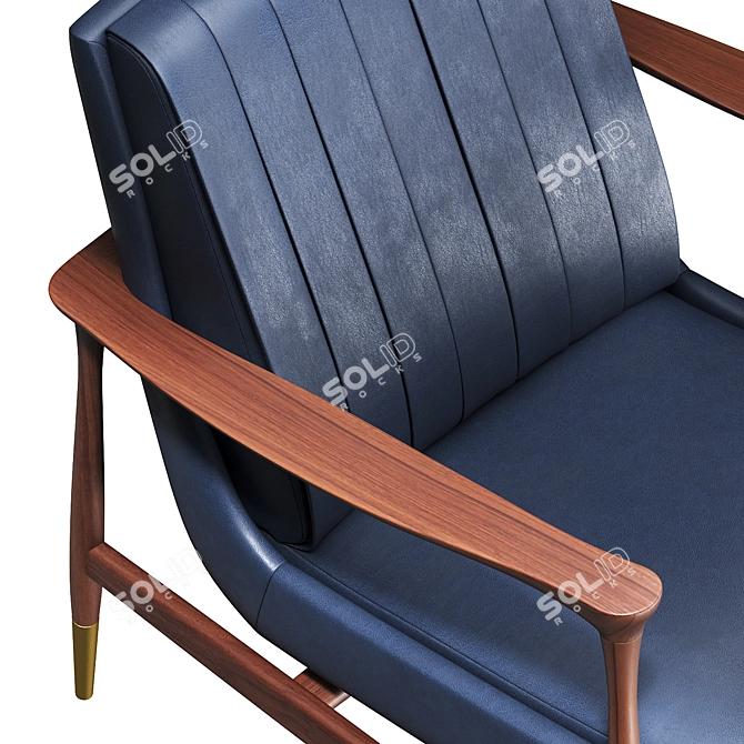 Sleek Leather Hudson Armchair 3D model image 5