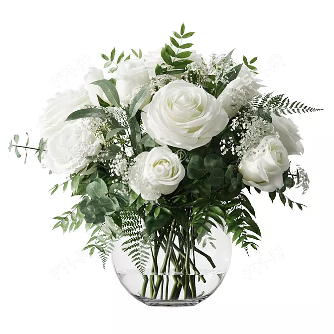 Blooming Elegant Bouquet 3D model image 1