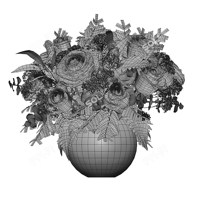 Blooming Elegant Bouquet 3D model image 5