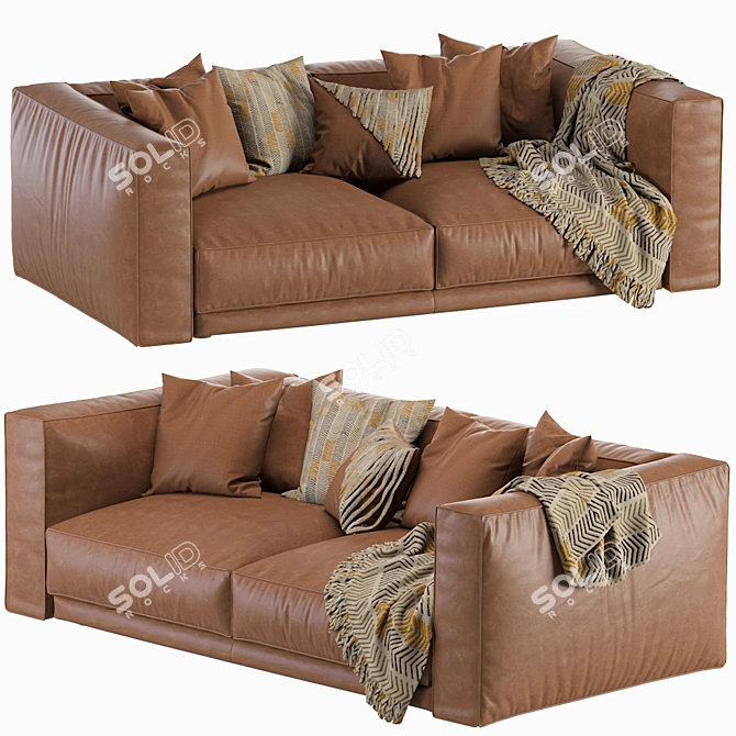 DItre Buble Leather Sofa - Modern 2 Seater 3D model image 1