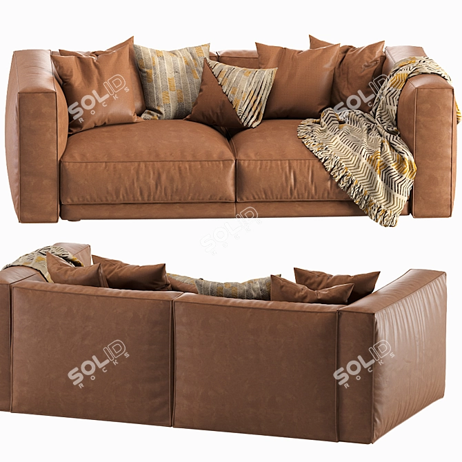 DItre Buble Leather Sofa - Modern 2 Seater 3D model image 3