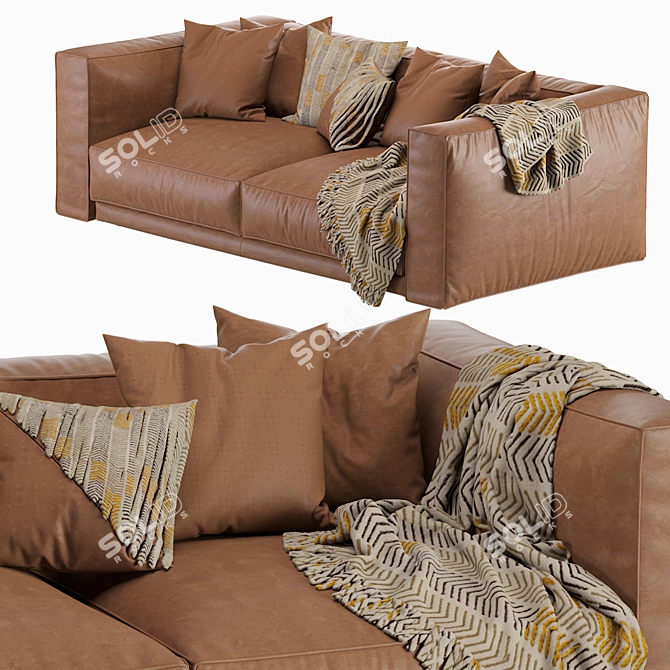 DItre Buble Leather Sofa - Modern 2 Seater 3D model image 5