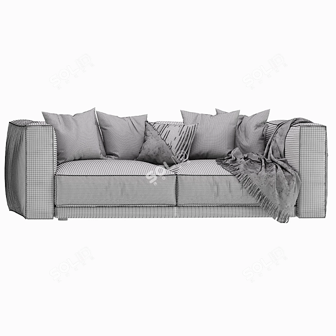 DItre Buble Leather Sofa - Modern 2 Seater 3D model image 6