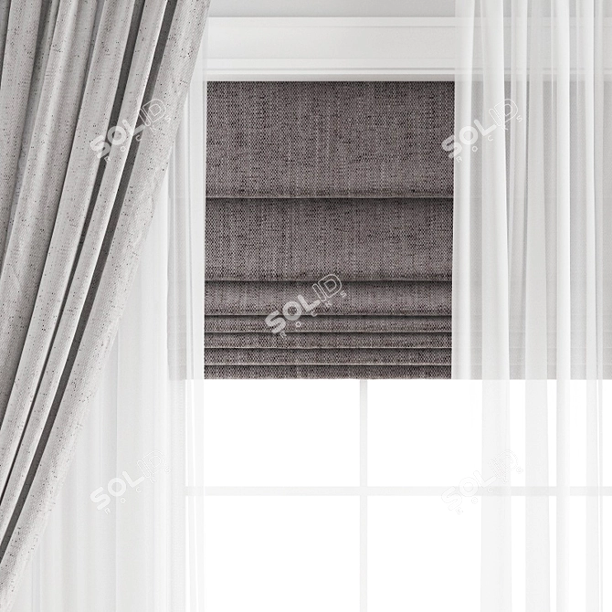 Poly Curtain 260: High Quality 3D Model 3D model image 2