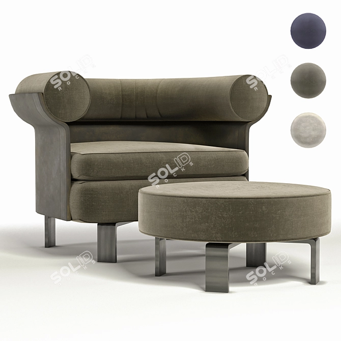 Minotti Mattia Seating System V02: Unique Design & Premium Materials 3D model image 4