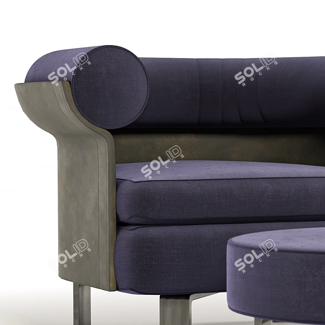 Minotti Mattia Seating System V02: Unique Design & Premium Materials 3D model image 7