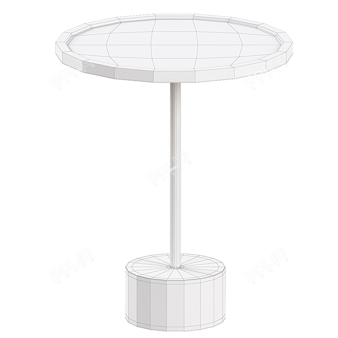 Black & White Marble End Table 3D model image 2