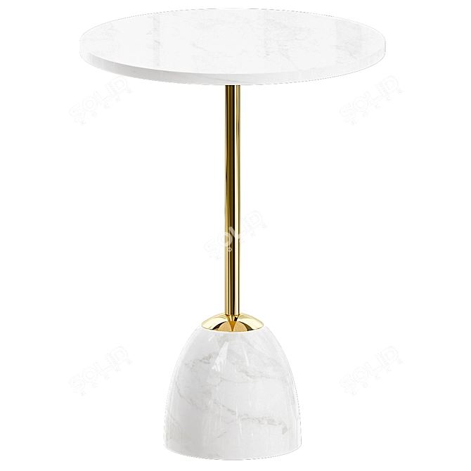 Elegant Marble Martini Side Table 3D model image 1