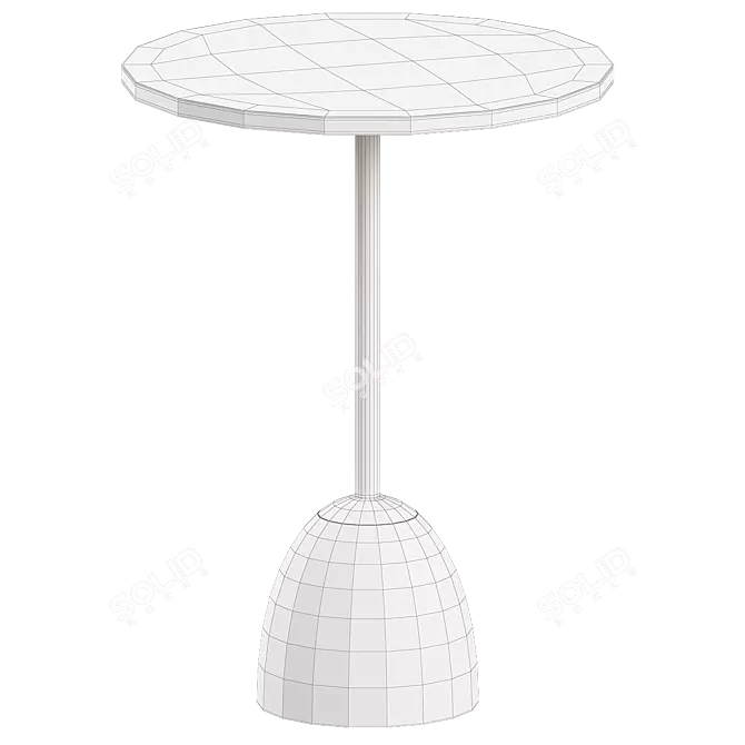 Elegant Marble Martini Side Table 3D model image 2
