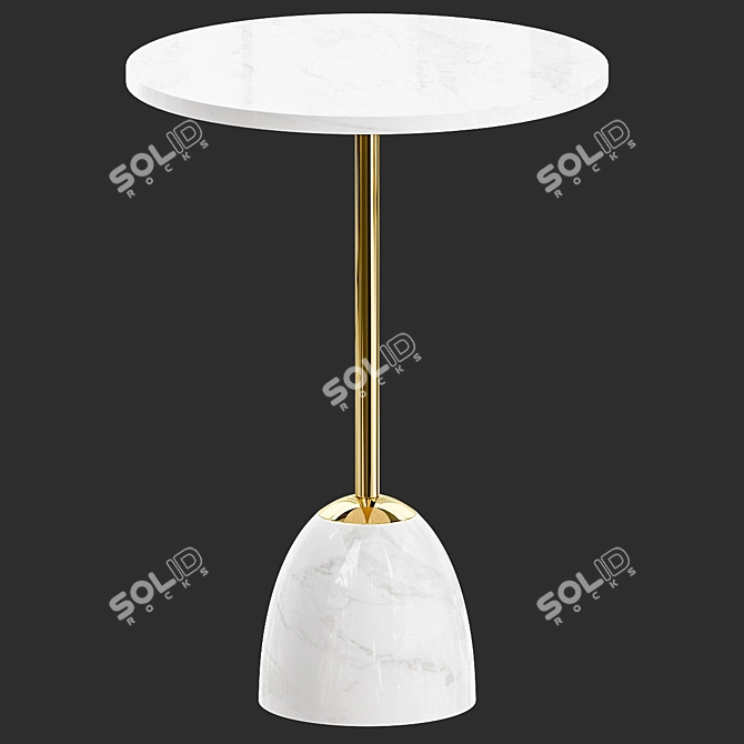 Elegant Marble Martini Side Table 3D model image 3