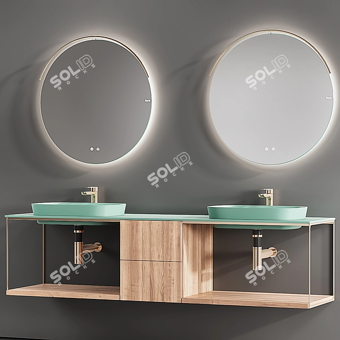 FIORA Sen 4 - Olmo Mercurio - Stylish Bathroom Vanity 3D model image 2