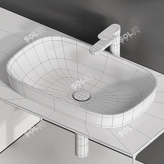 FIORA Sen 4 - Olmo Mercurio - Stylish Bathroom Vanity 3D model image 4