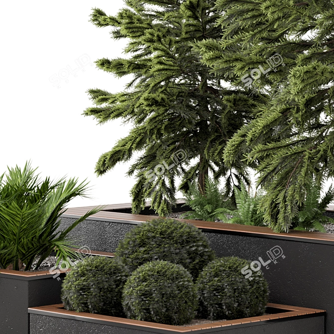 Outdoor Garden Set: Lush Greenery 3D model image 4