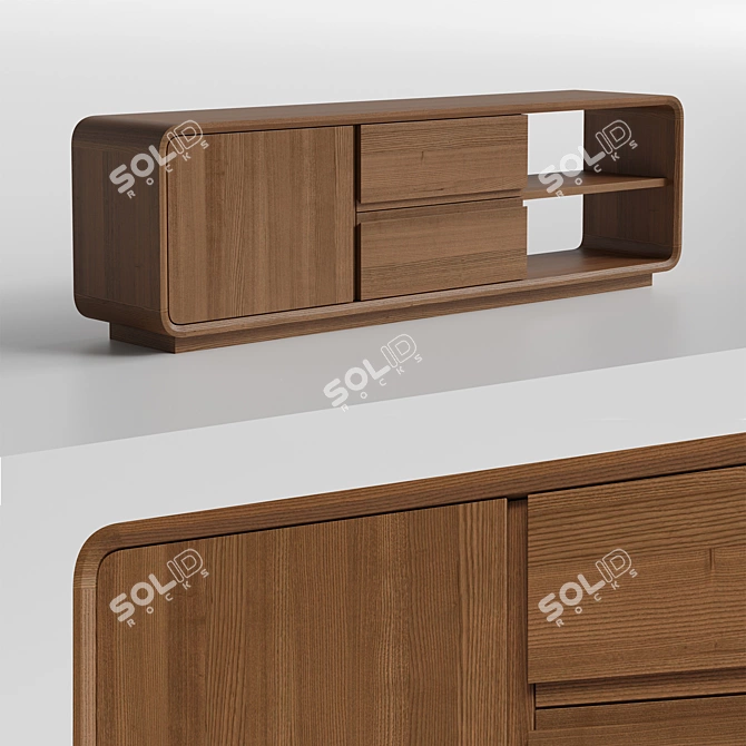 Modern TV Stand: 200x60x40 cm 3D model image 1