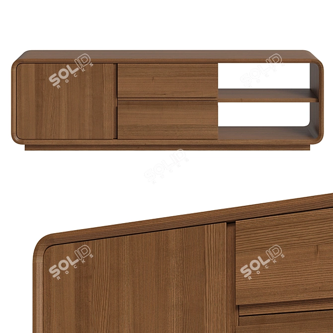 Modern TV Stand: 200x60x40 cm 3D model image 5