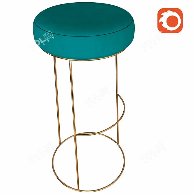 Stylish Corona Bar Stool 3D model image 2