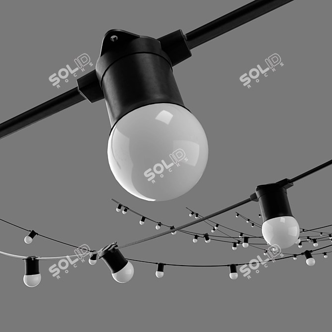 Customizable Garland Belt Lights 3D model image 2