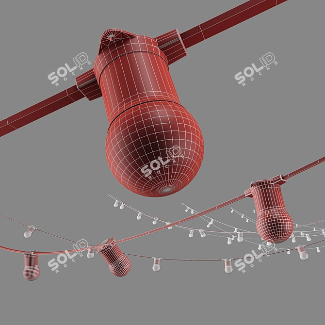 Customizable Garland Belt Lights 3D model image 3