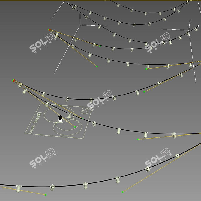 Customizable Garland Belt Lights 3D model image 4