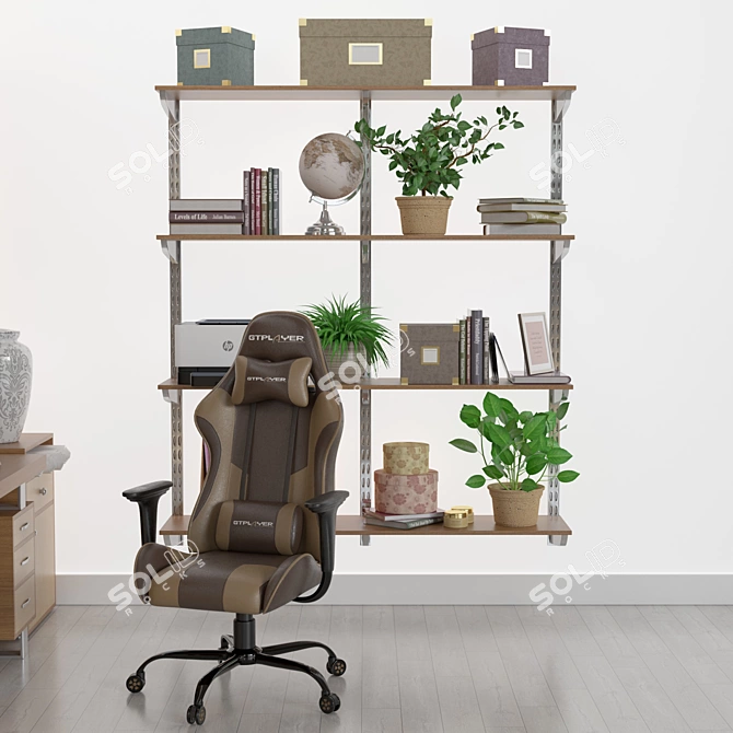 Modern Office Objects Set 3D model image 4