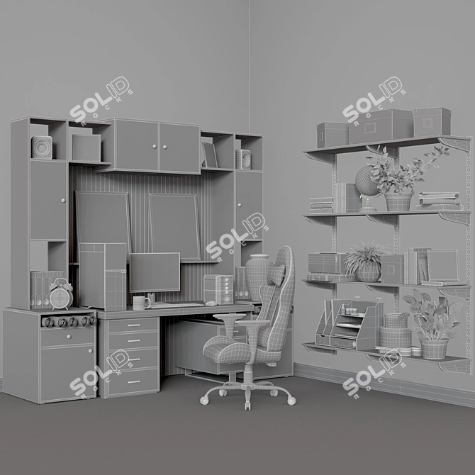 Modern Office Objects Set 3D model image 5