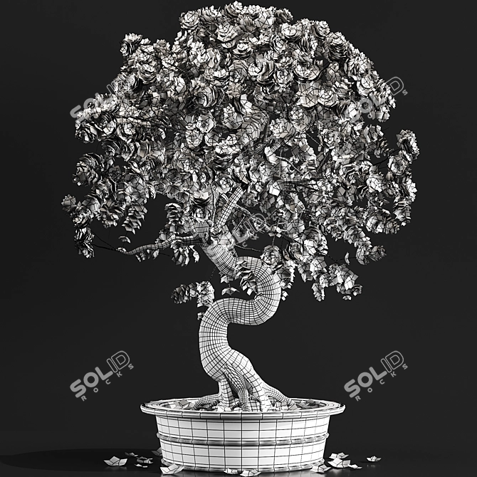 Artificial Bonsai Plant: Exquisite Foliage 3D model image 5