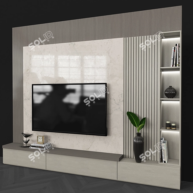 Sleek TV Wall Set: Modernize Your Entertainment Space 3D model image 3