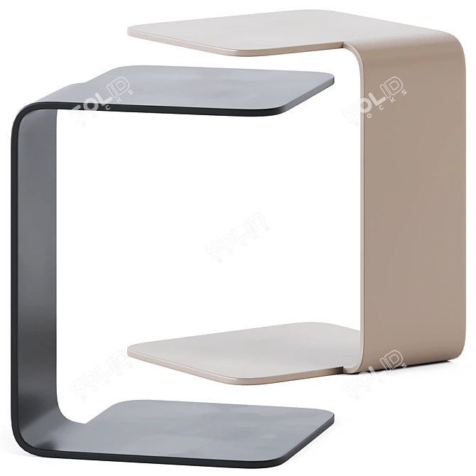 Stylish Cube Side Table 3D model image 1