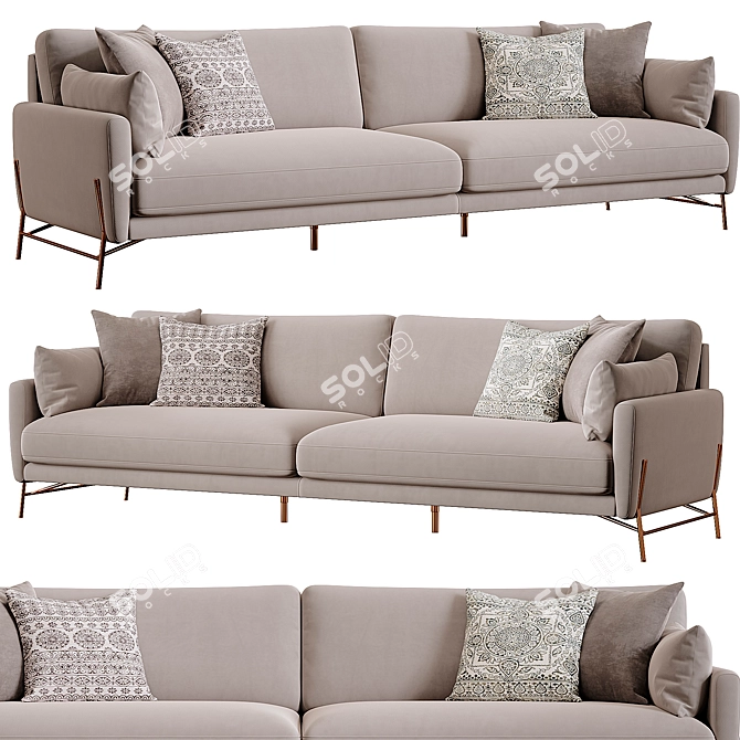 Sleek and Stylish Le Marais Sofa 3D model image 1