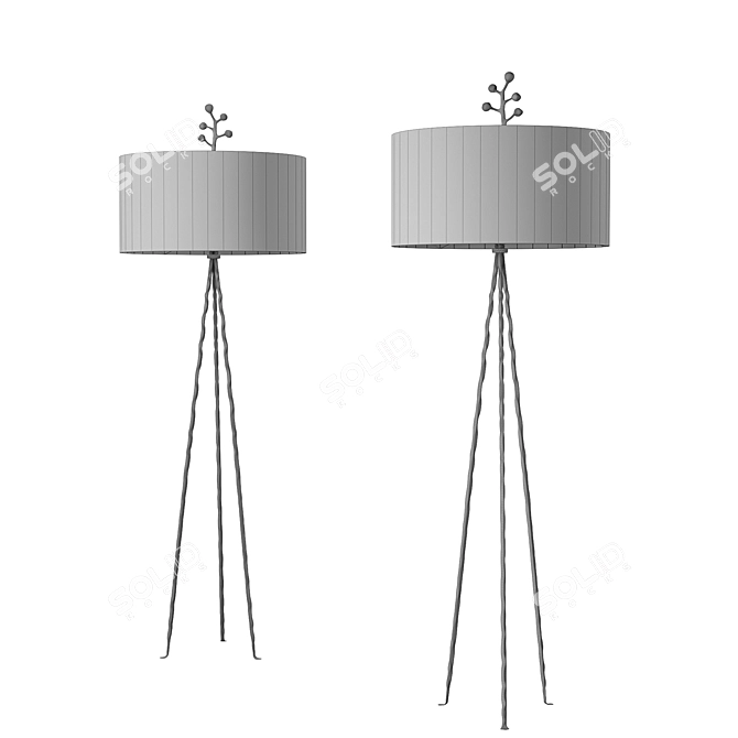 Handcrafted Otomi Floor Lamp 3D model image 4