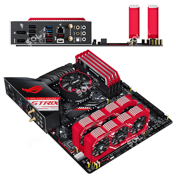 Ultimate Gaming Powerhouse: ASUS ROG Strix Z490 H 3D model image 2