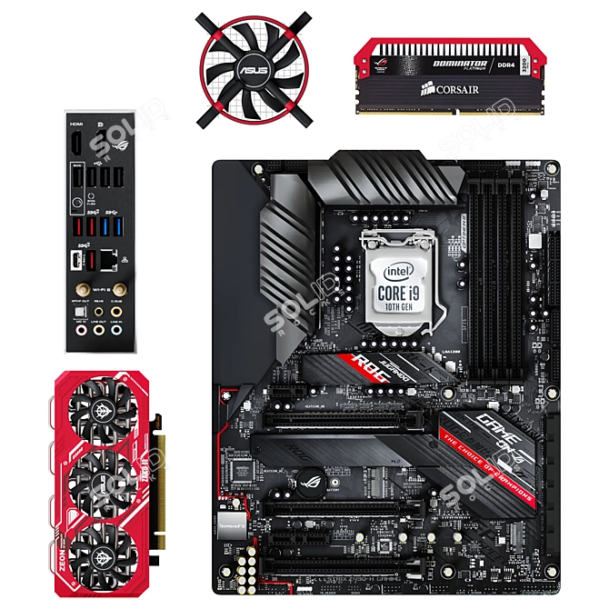 Ultimate Gaming Powerhouse: ASUS ROG Strix Z490 H 3D model image 4