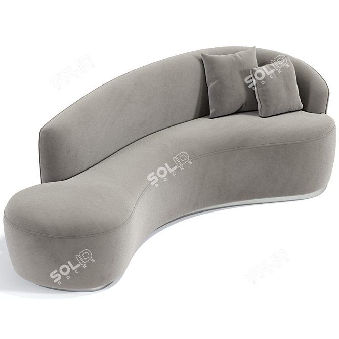 Modern Italian Curved Sofa - Inspired Elegance 3D model image 2