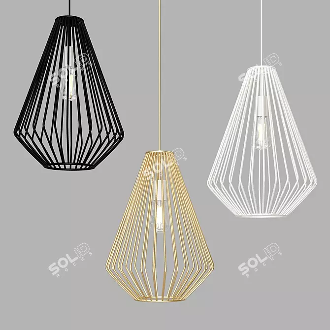 Minimalist Geometric Pendant Light 3D model image 1