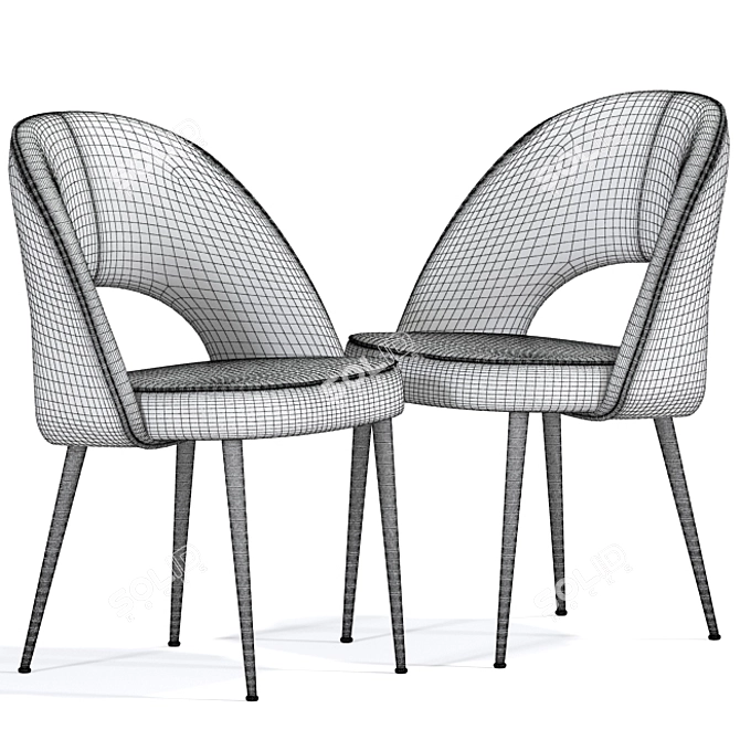 Classic Saarinen Dining Table Chair 3D model image 3