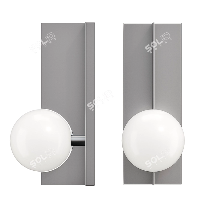 Minimalist Orb Wall Light 3D model image 2