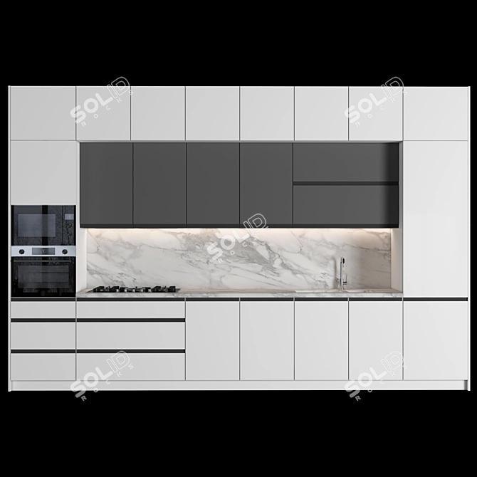 Modern Kitchen: Easy to Edit & Stunning Renders 3D model image 1