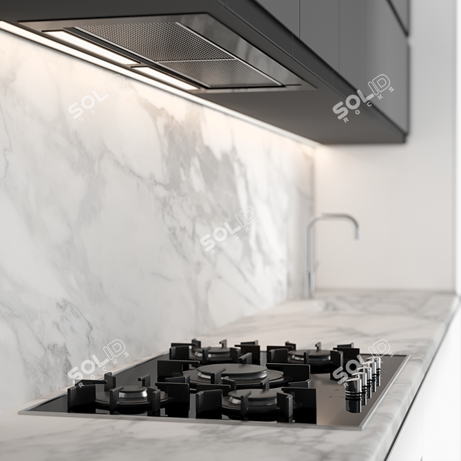 Modern Kitchen: Easy to Edit & Stunning Renders 3D model image 2