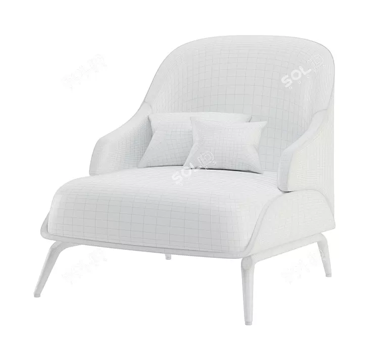 Elegant Brigid Armchair 3D model image 2